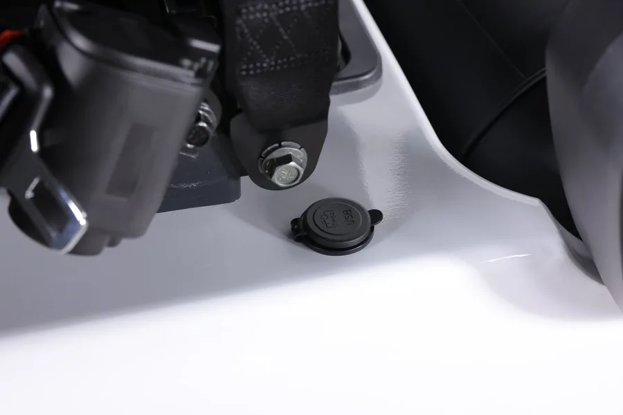 Detalle de volante carro de golf eléctrico Denago Nomad